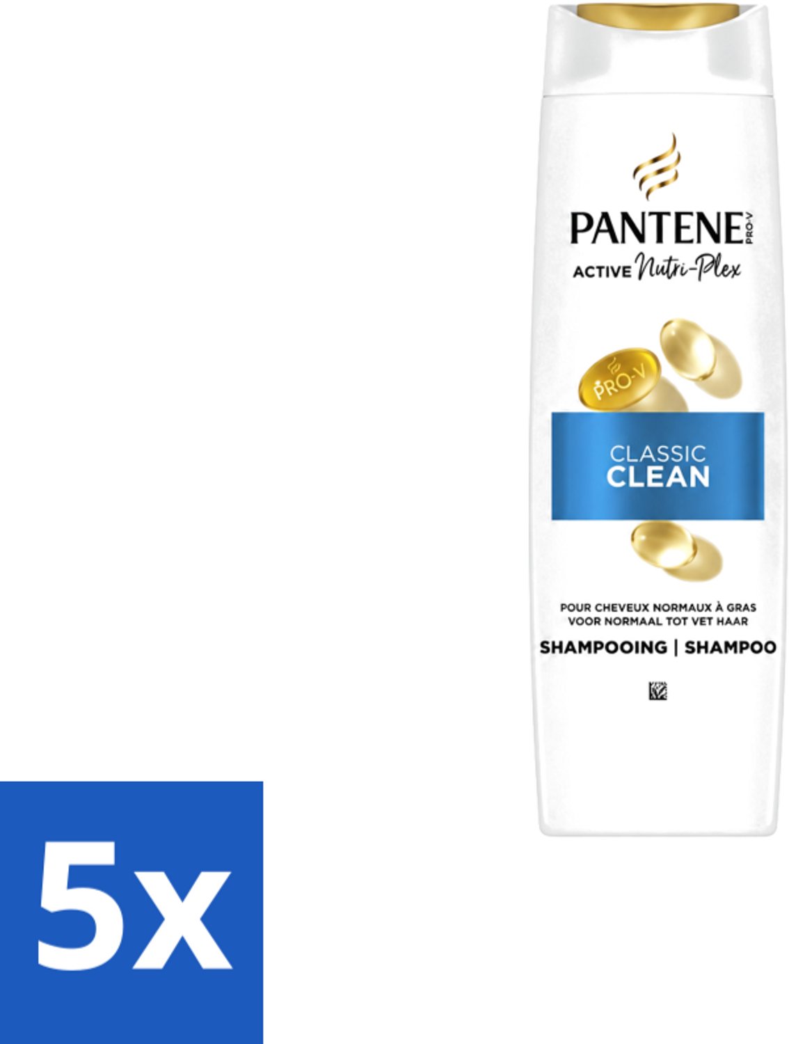 5 x Pantene – Shampoo – Classic Clean – 250 ml - Voordeelverpakking - 5 stuks