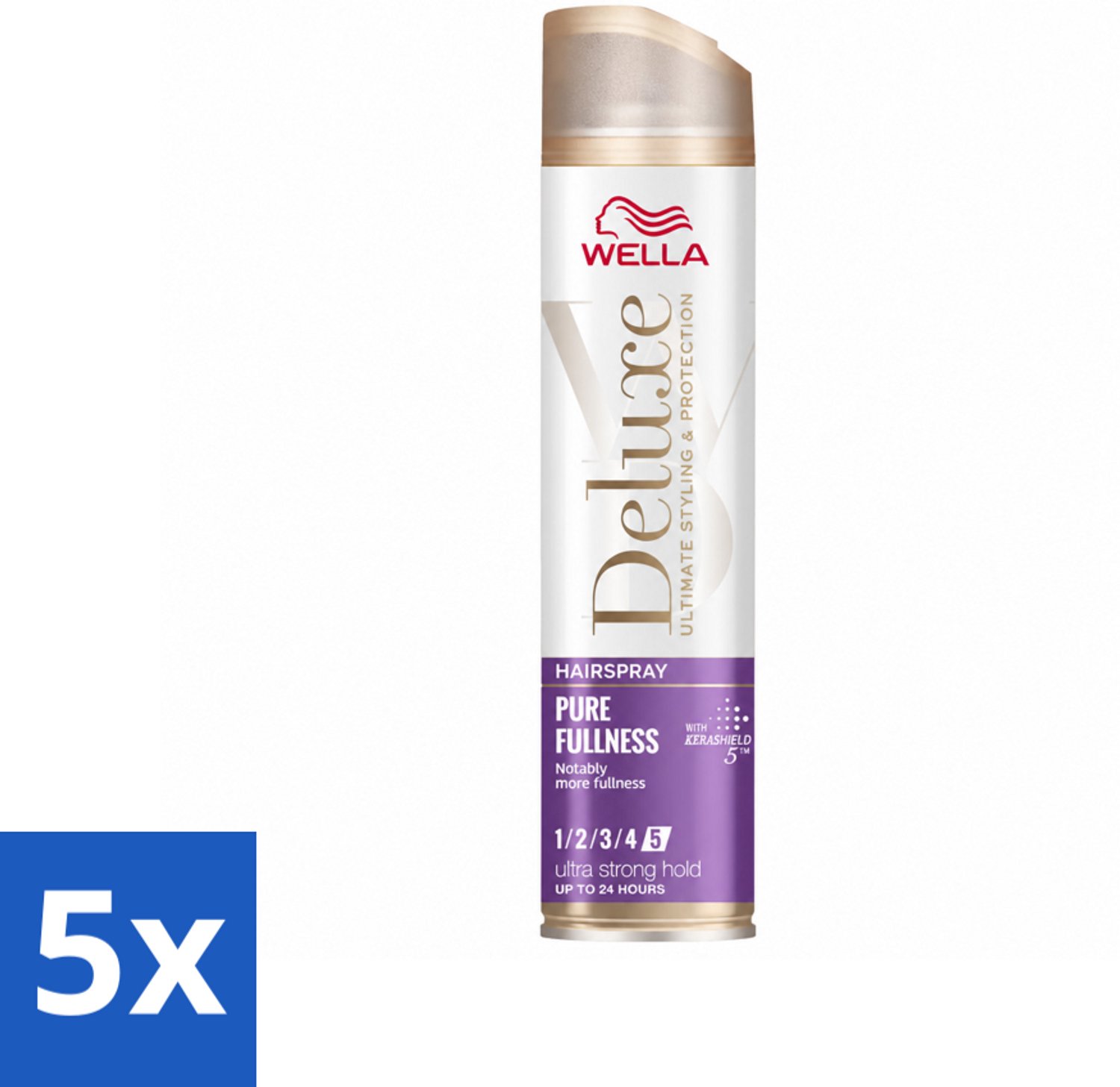 5 x Wella – Deluxe Pure Fullness – Haarspray – 250 ml - Voordeelverpakking - 5 stuks