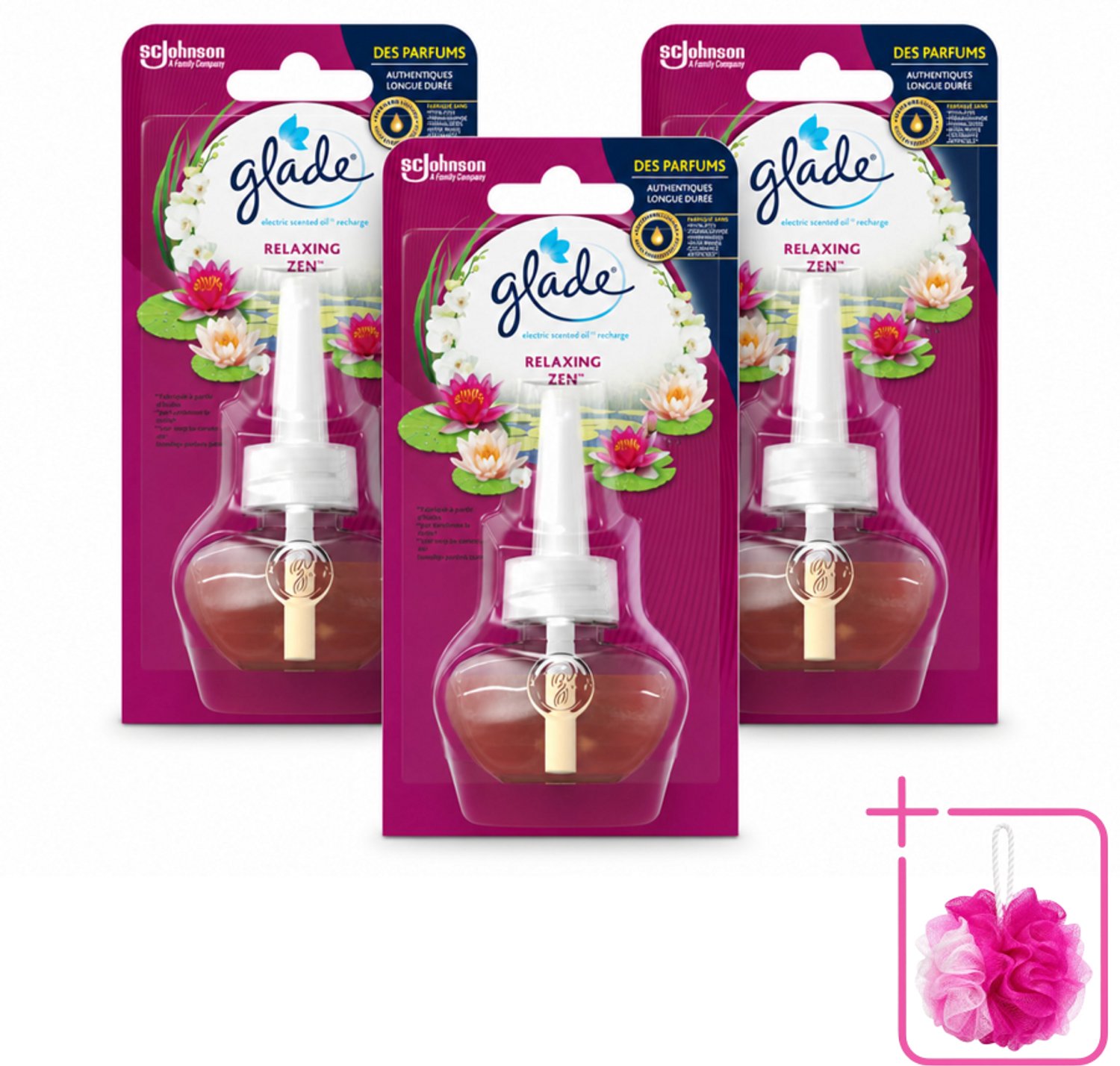 3 x Glade - Navulling Elektrische Olie - Relaxing Zen - Zonder Houder - Bulkverpakking - Ontspanning - Douchemop - Geur