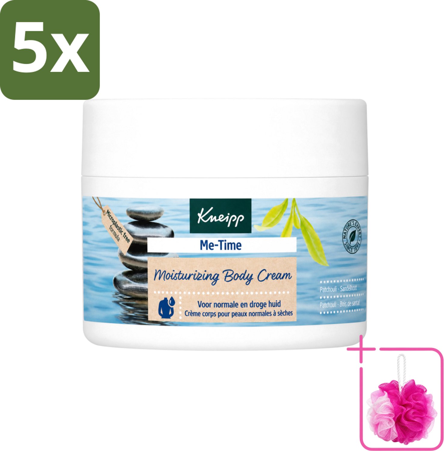 5 x Kneipp - Body crème - Me‑Time - Patchouli & Sandelhout - 200 ml - Bulkverpakking - Kneipp Bodycrème Me-Time - Douchemop - Rust