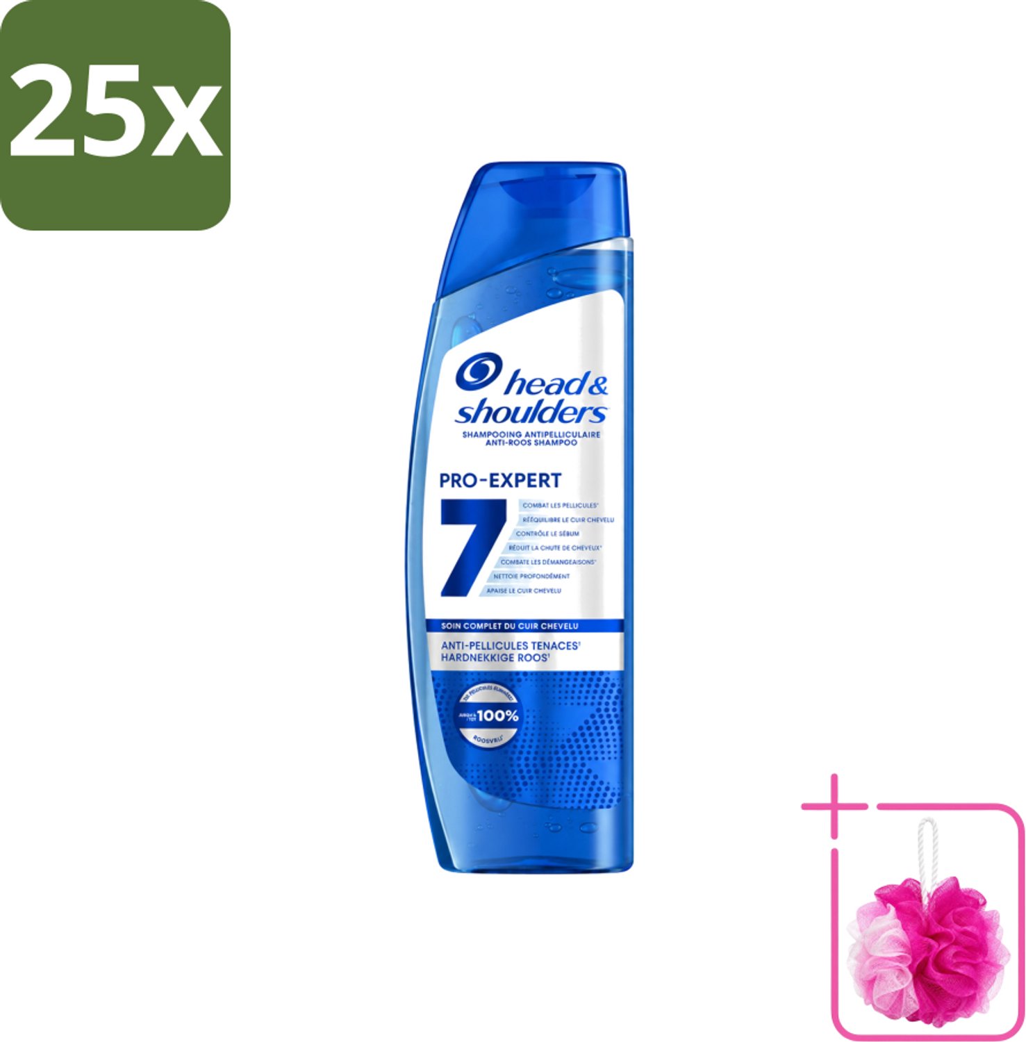 25 x Head & Shoulders - Shampoo - Pro-Expert 7 - Anti-Roos - 250 ml - Bulkverpakking - Anti-roos shampoo - Douchemop - Hoofdhuidbescherming