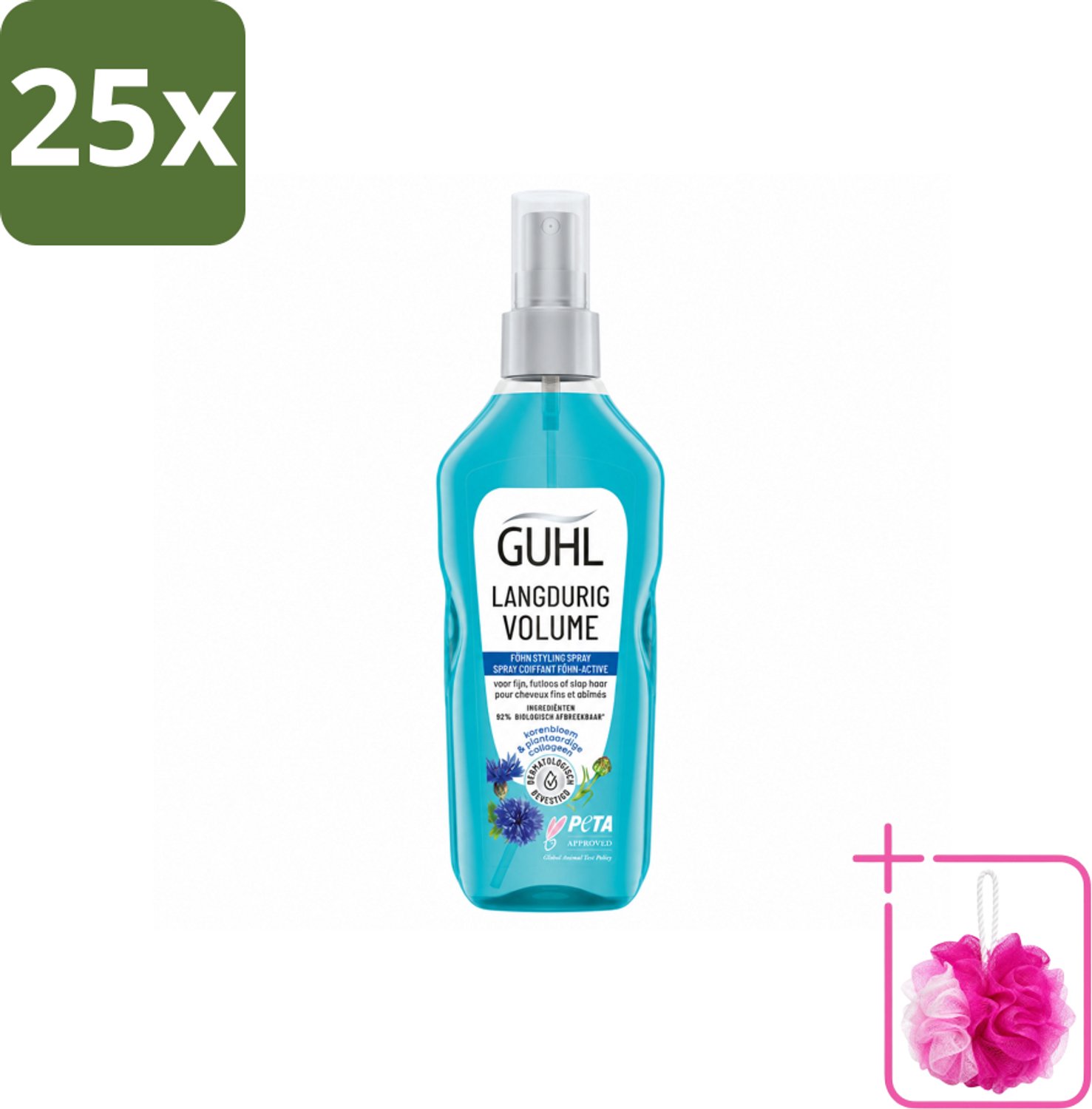 25 x Guhl - Styling Spray - Föhn Active - 125 ml - Bulkverpakking - Haar volume - Douchemop - Haar grip
