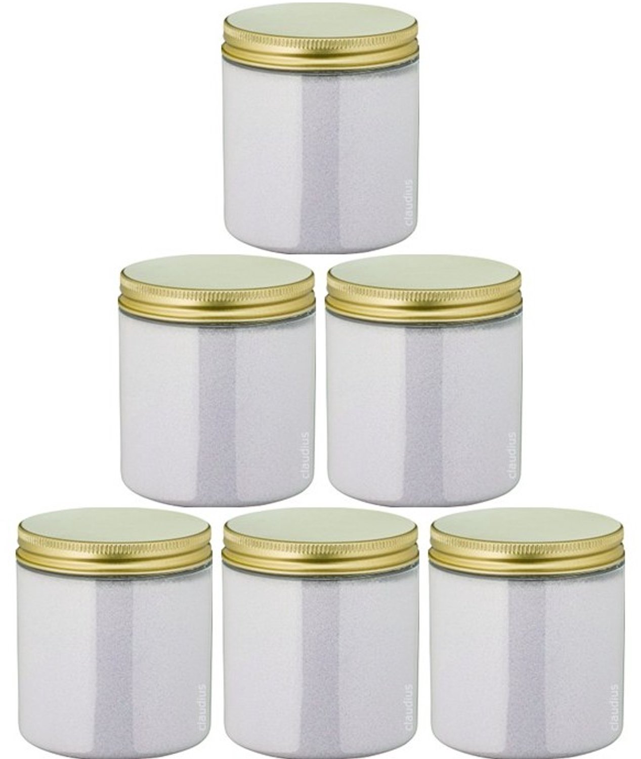 Claudius Scrubzout Lavendel 300 gram - Pot met gouden deksel - set van 6 stuks - Hydraterende Lichaamsscrub - Body Scrub