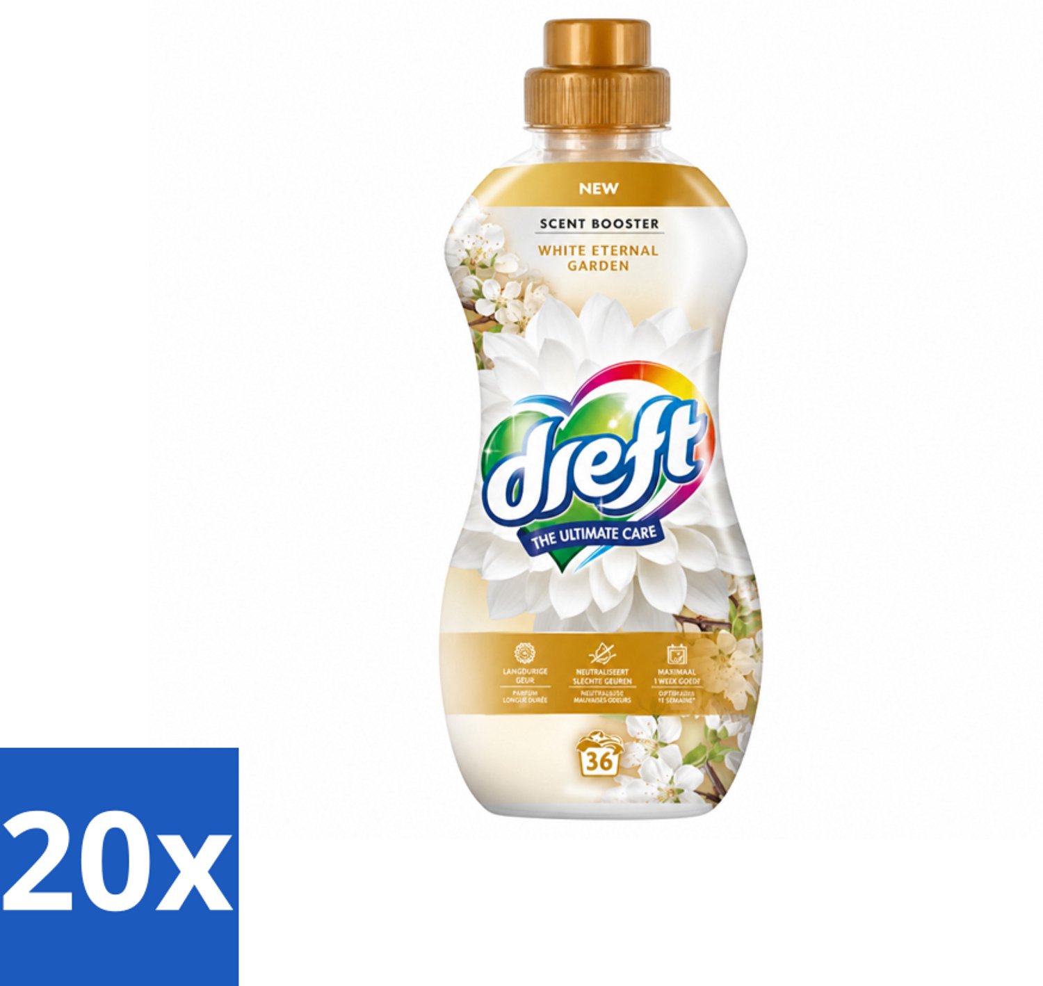 20 x Dreft – White Eternal Garden – Vloeibare Geurbooster – 720 ml – 36 wasbeurten - Voordeelverpakking - 20 stuks