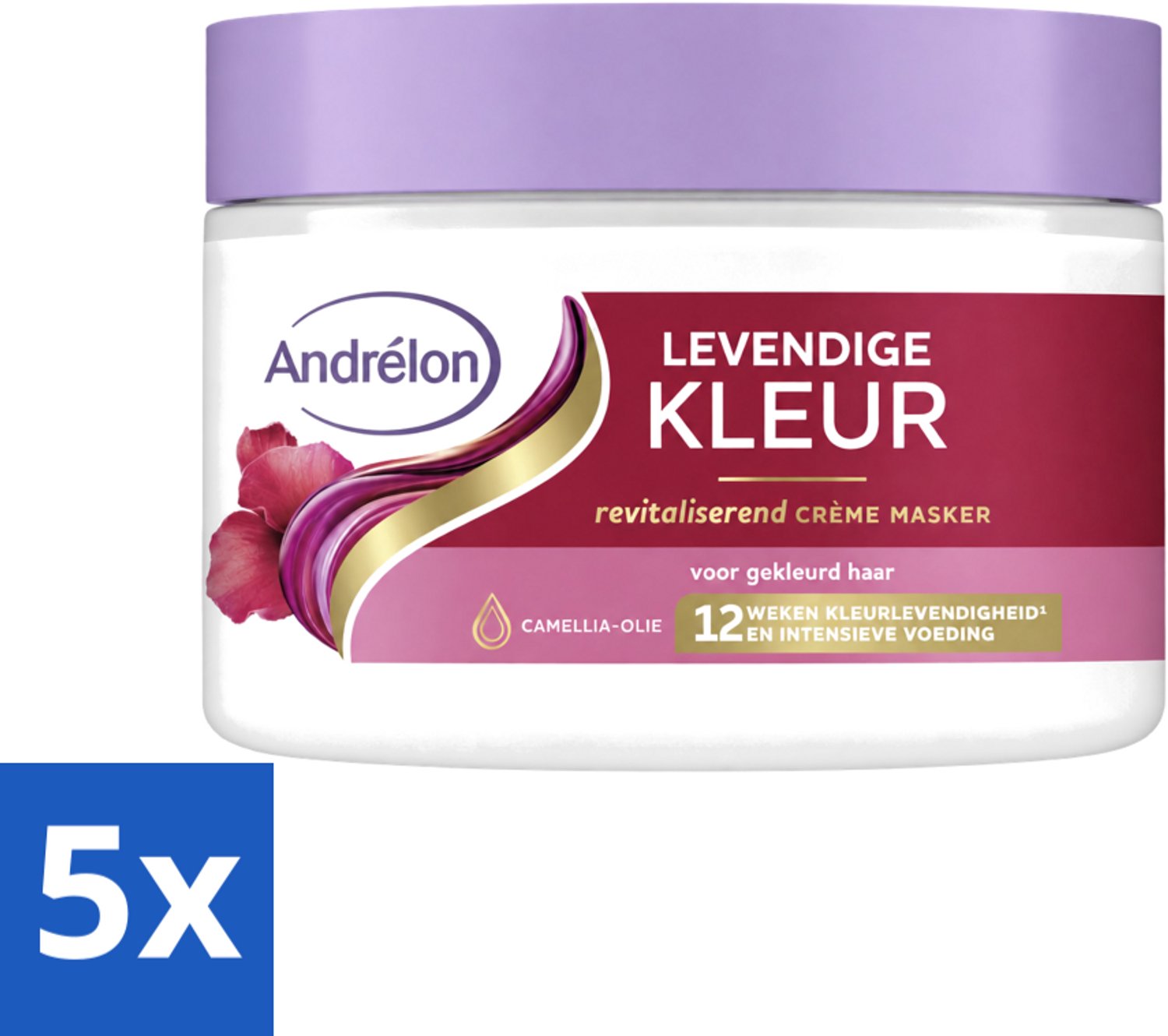 5 x Andrélon – Crème Haarmasker – Levendige Kleur – 300 ml - Voordeelverpakking - 5 stuks