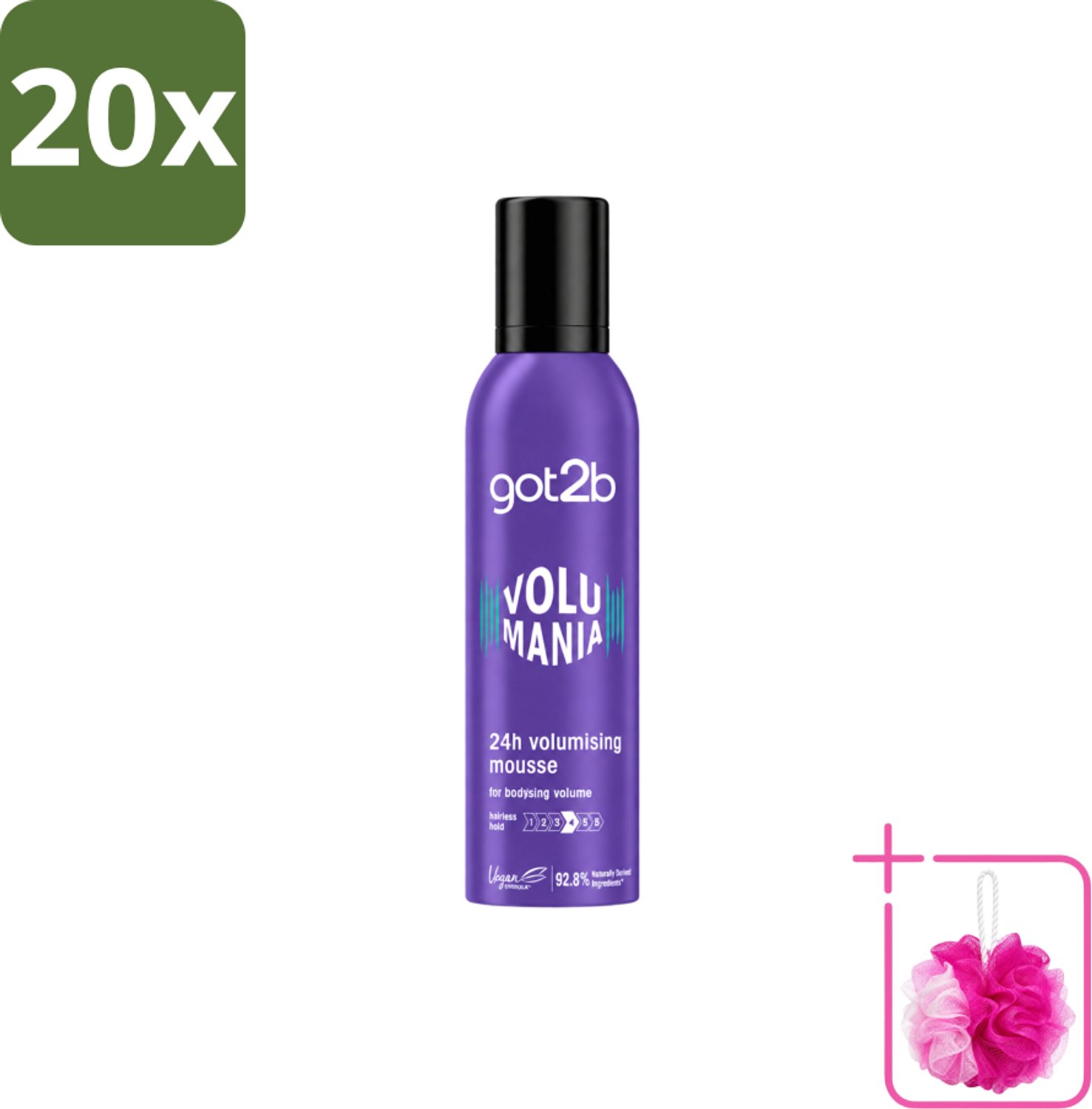 20 x Got2B - Volumemousse - Volumania 24H - 250 ml - Bulkverpakking - Haar volume - Douchemop - Haarkleur