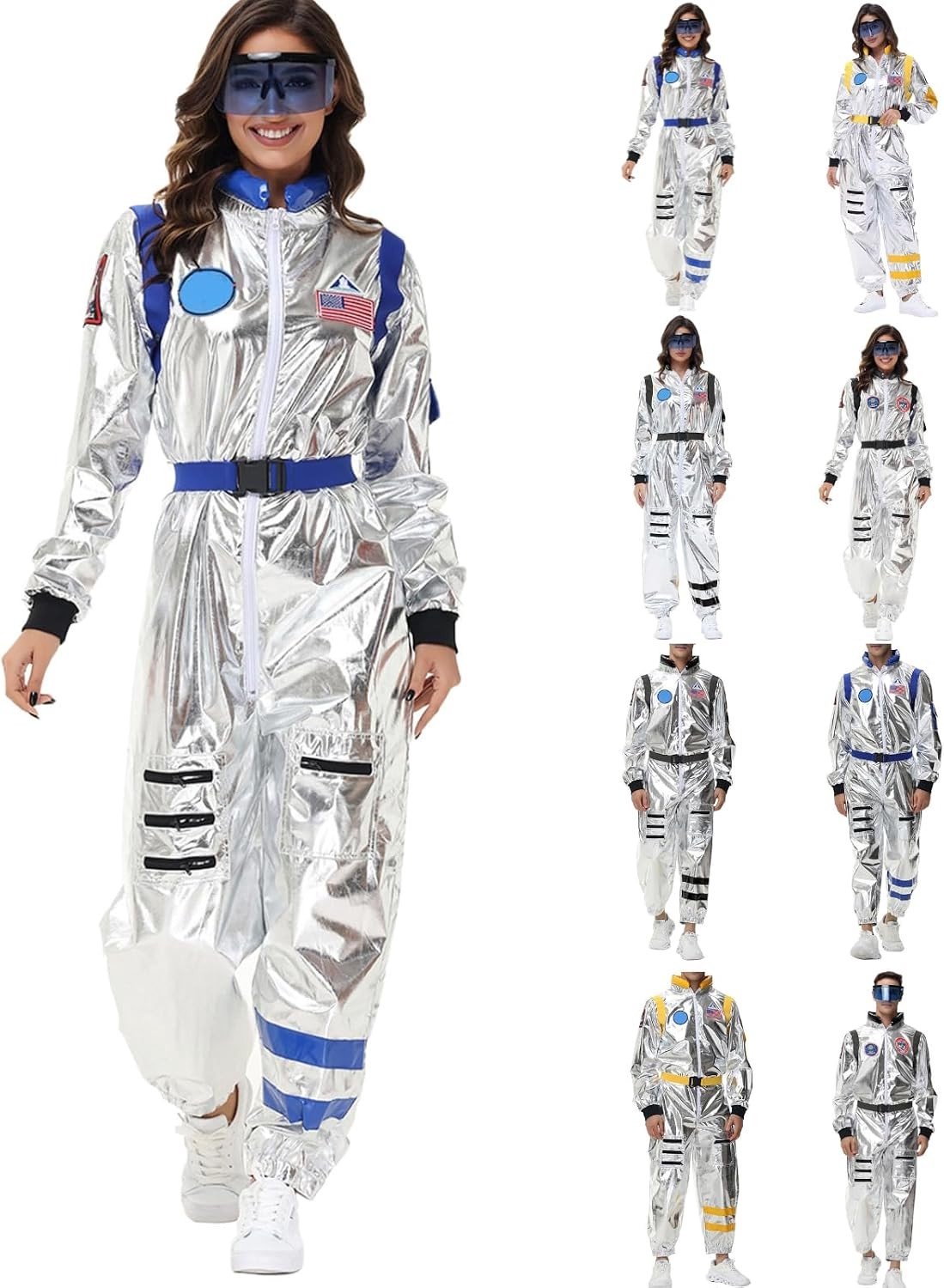 Zilveren ruimtepak voor volwassenen - unisex astronauten kostuum voor Halloween, carnaval en cosplay evenementen 2026