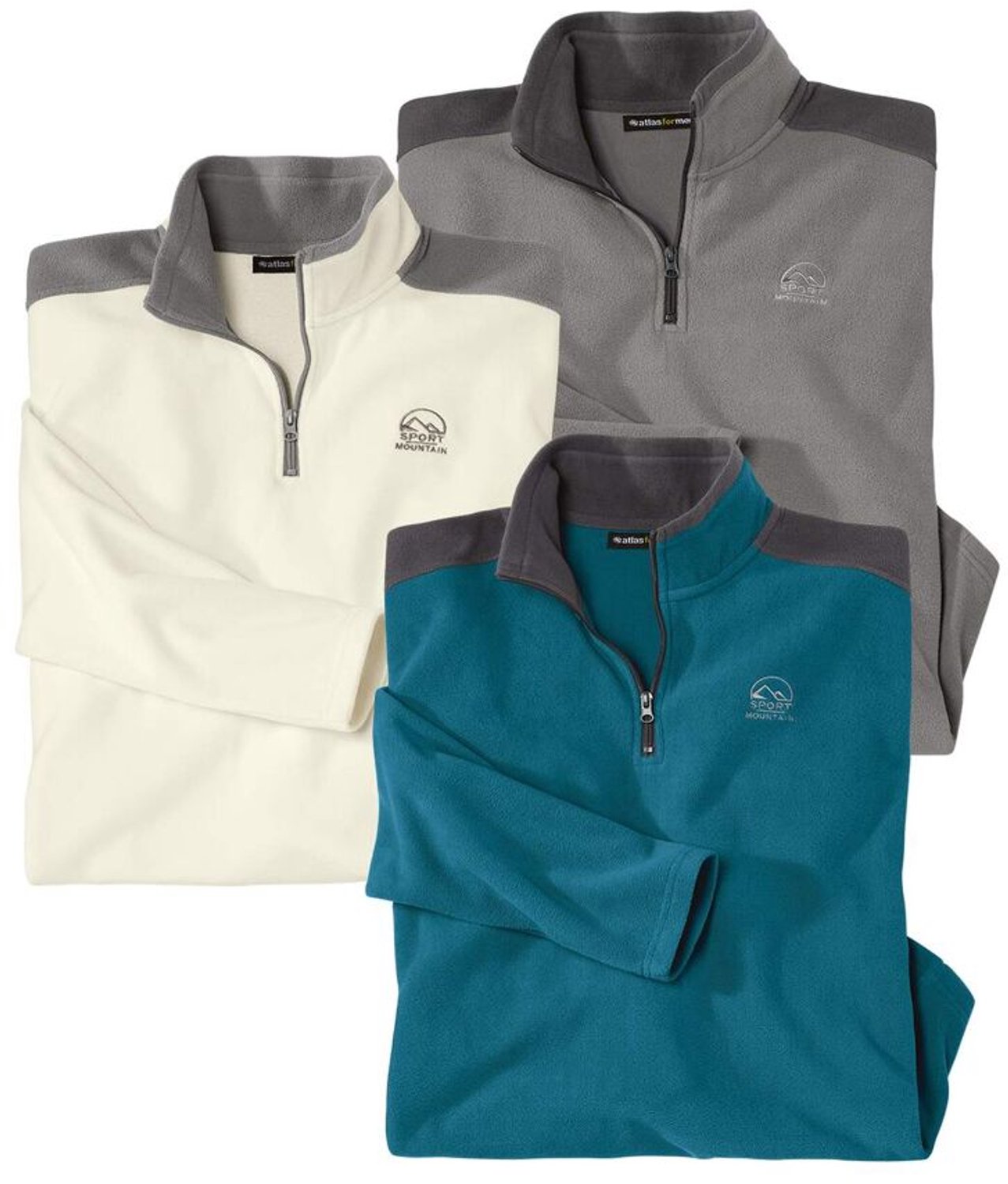 ATLAS FOR MEN - Set van 3 microfleece truien X-TREM - Heren - Verkrijgbaar in grote maten - M