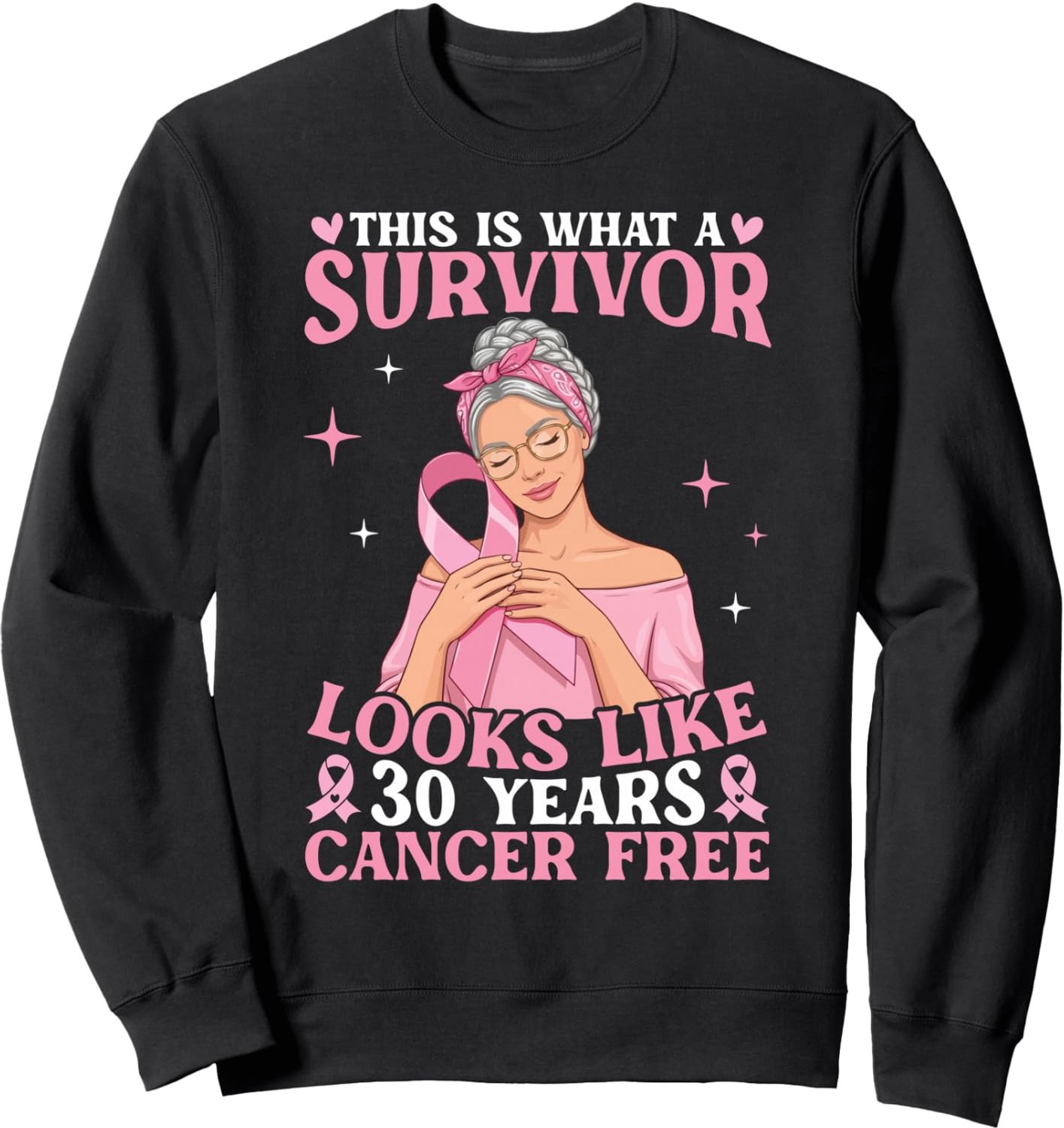 Sweatshirt 30 jaar borstkanker vrij