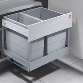 Hailo Space Saver Tandem Afvalemmer - 18 + 12 l - Grijs