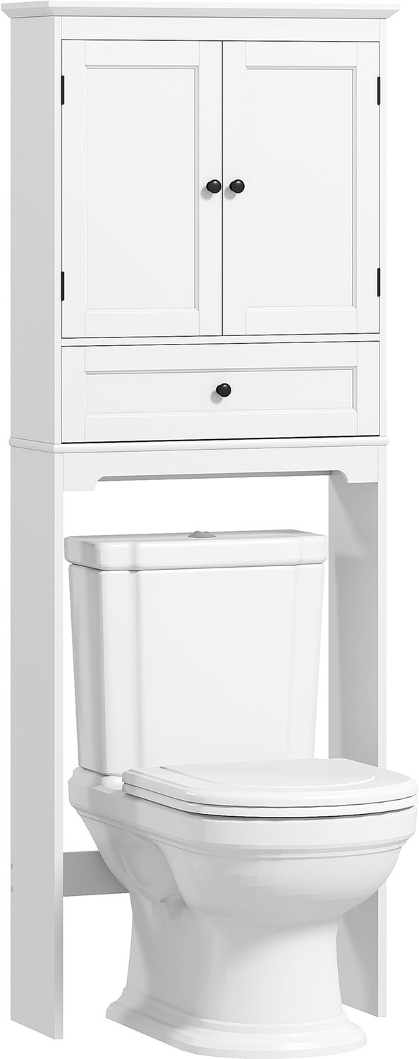 HOMCOM - Toiletkastje - MDF - 62 x 23 x 168 cm - Wit