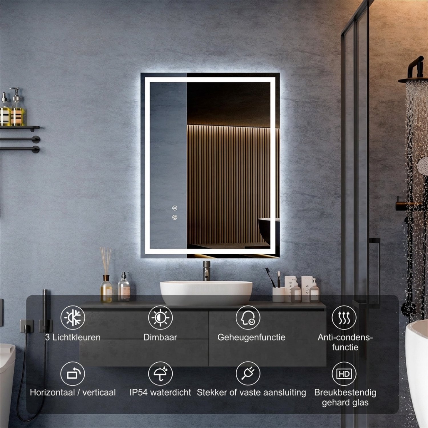Spiegellamp badkamer - Wandlamp - Spiegelverlichting - Wit