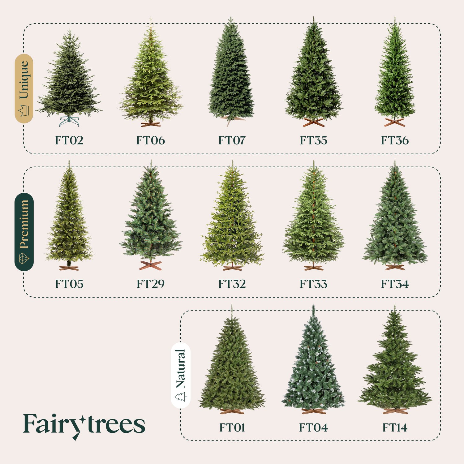 FAIRYTREES Kunstkerstboom 120 cm met PE-takken, Donkergroen, Nordmann-spar Handgemaakt in Europa, Testwinnaar, Kleine en Realistische Kerstboom met Houten Standaard, Model FT29 – foto 7