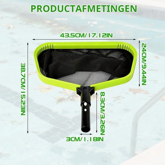 Zwembad Skimmer Net - Groen - 1 x 1 x 1 cm - Dubbellaags Aluminium Frame - Voor Zwembaden — afbeelding 2