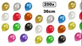 200x Super kwaliteit ballonnen metallic assortie 36cm