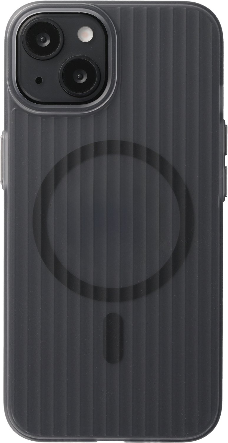 Accezz Hoesje - Geschikt voor Apple iPhone 14 - Lite Backcover geschikt voor MagSafe - Fluted - Smokey Matte