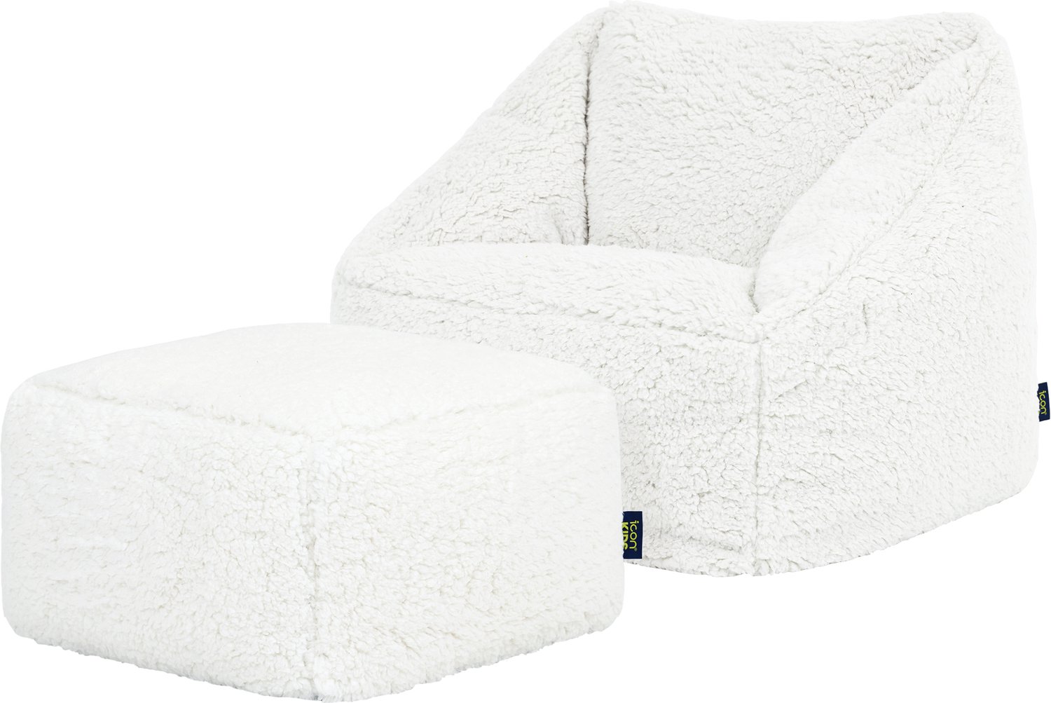 icon - Natalia Kinderzitzak met Poef - Bouclé - Crème
