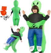 Opblaas Kostuum Gedragen Door Alien - Alienpak Mascotte Opblaaspak - Opblaasbare Alien Pak Ontvoering - Opblaasbaar Buitenaards Kostuum Voor Kinderen - 120-150 cm - Voor Halloween & Carnaval & Themafeest