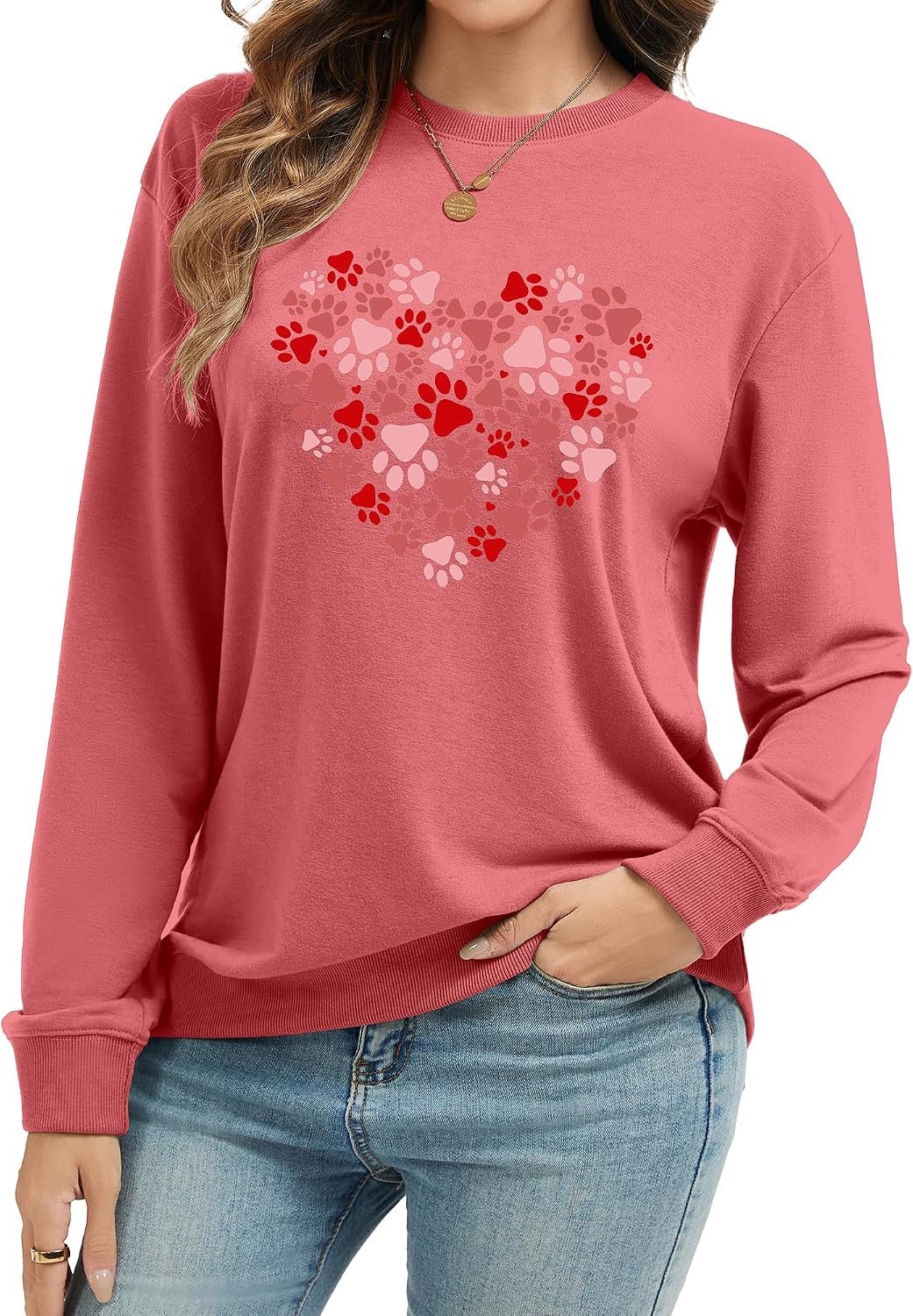 Trui zonder capuchon herfst winter dunne trui hondspatroon hart print