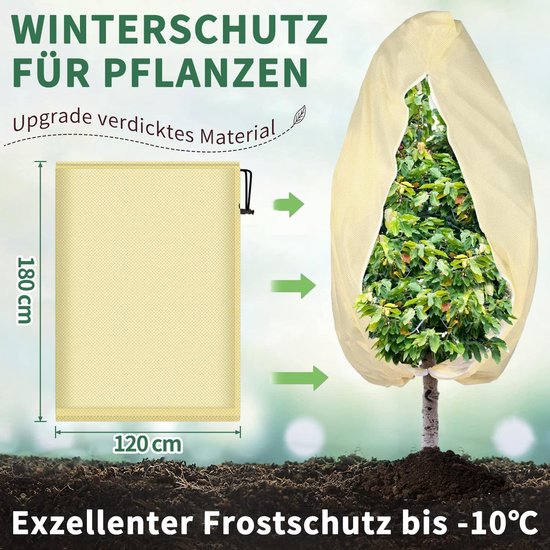 3x Winterbescherming voor planten, ademend, 85 g/m², 80x120 cm & 120x180 cm — afbeelding 2