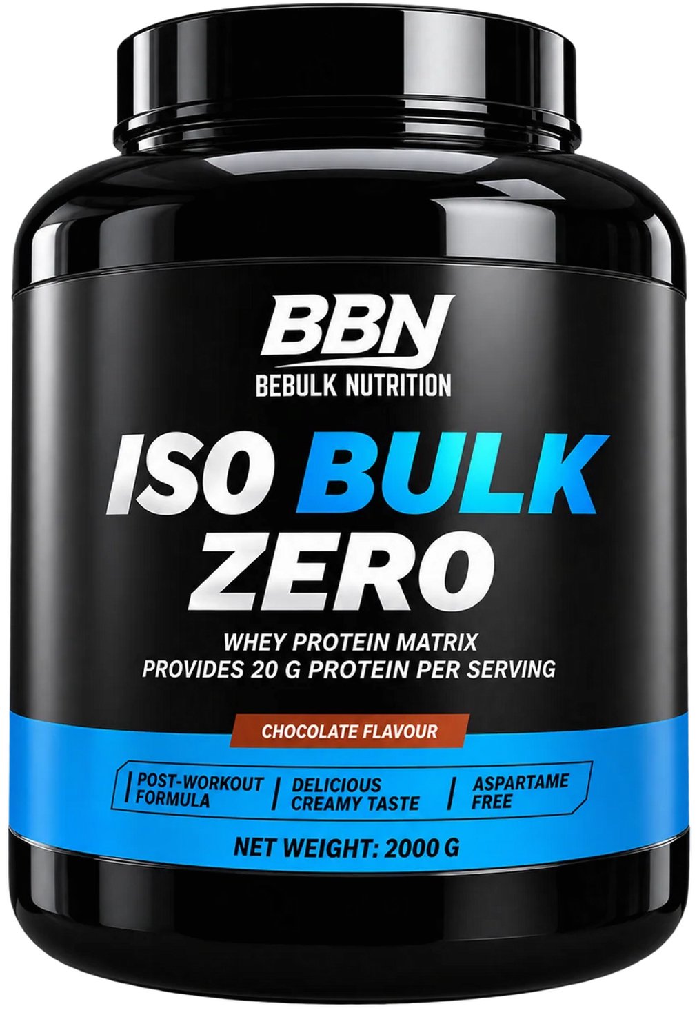 Iso Bulk Zero – BeBulk Nutrition | Whey Proteine Isolate Suikervrije Eiwitshake voor Spieropbouw & Herstel - 2kg - Chocolade - 80 Doseren