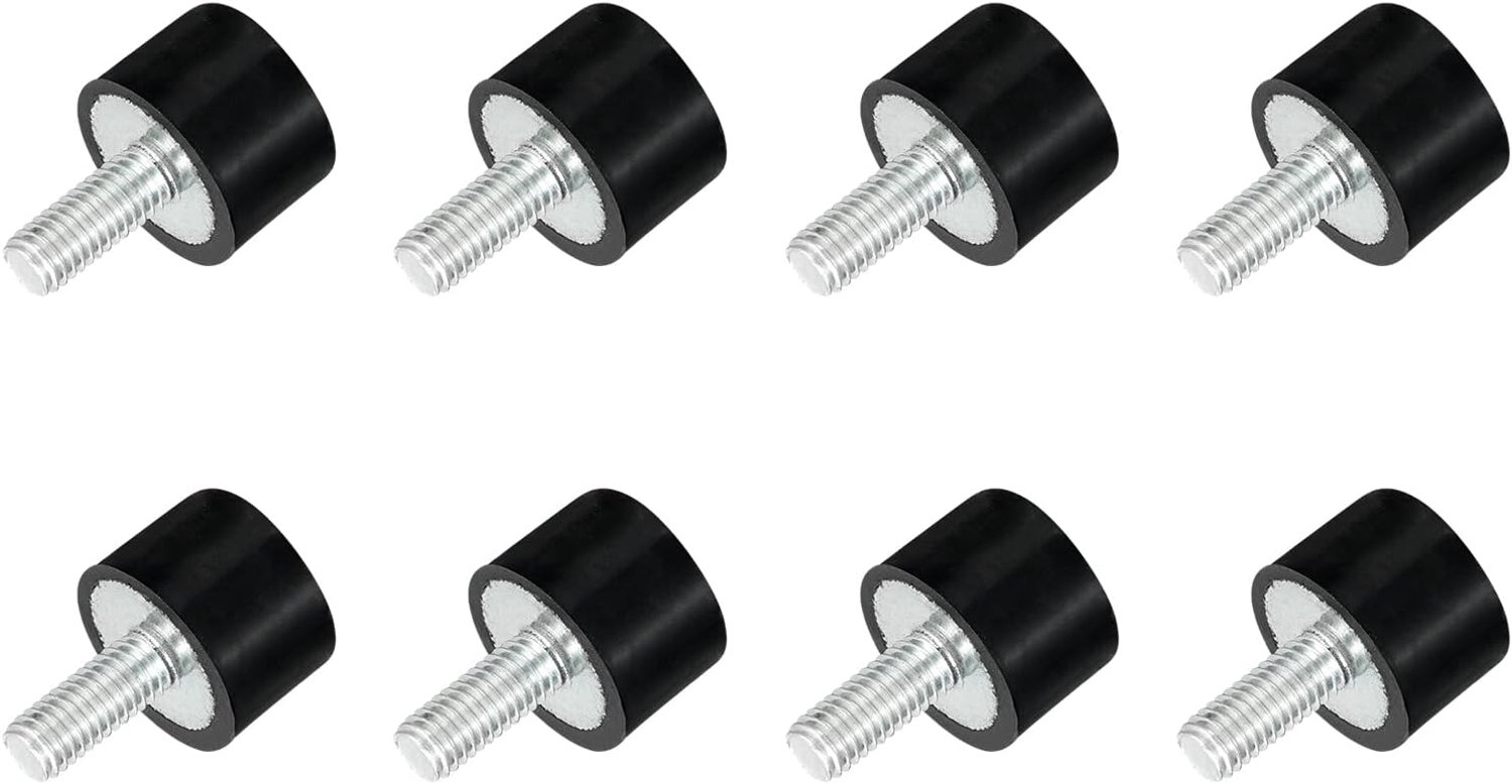 rubberen trillingsisolatoren 15 x 10 mm - cilindrische schokdemper - set van 8 - voor stabiliteit - ServiceTopper