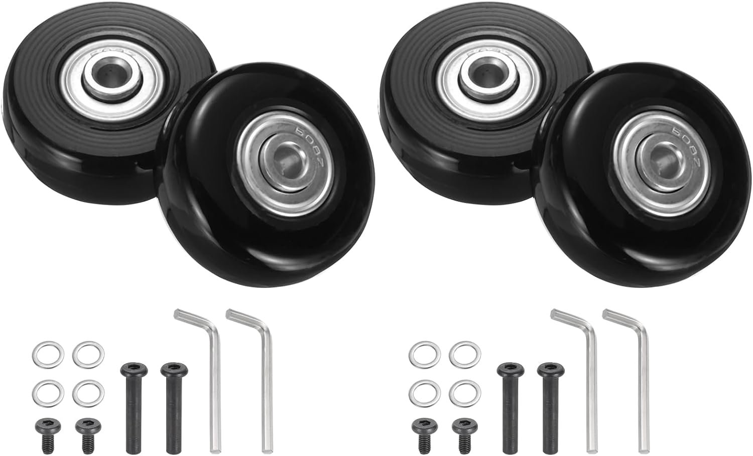 Reservewielen bagage 45 x 18 mm draaibare rubberen wielen met lagers voor inline skates – 2 stuks ServiceTopper