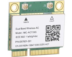Mini PCI-E netwerkkaart - Dual-band 2.4G/5GHz - 1200Mbps draadloos met Bluetooth 4.2 - Geschikt voor desktops en notebooks - Vemera