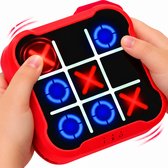 Silvergear® Boter Kaas en Eieren Spel 3-in-1 - Tic Tac Toe - Whack-a-Mole - Geheugenspel - Elektronische Spelconsole voor Kinderen - Compact Reisspel - Touchbediening - 1-2 Spelers - 9 x 9 cm - Vanaf 6 Jaar - Rood - Cadeau 6, 7, 8, 9+ Jaar