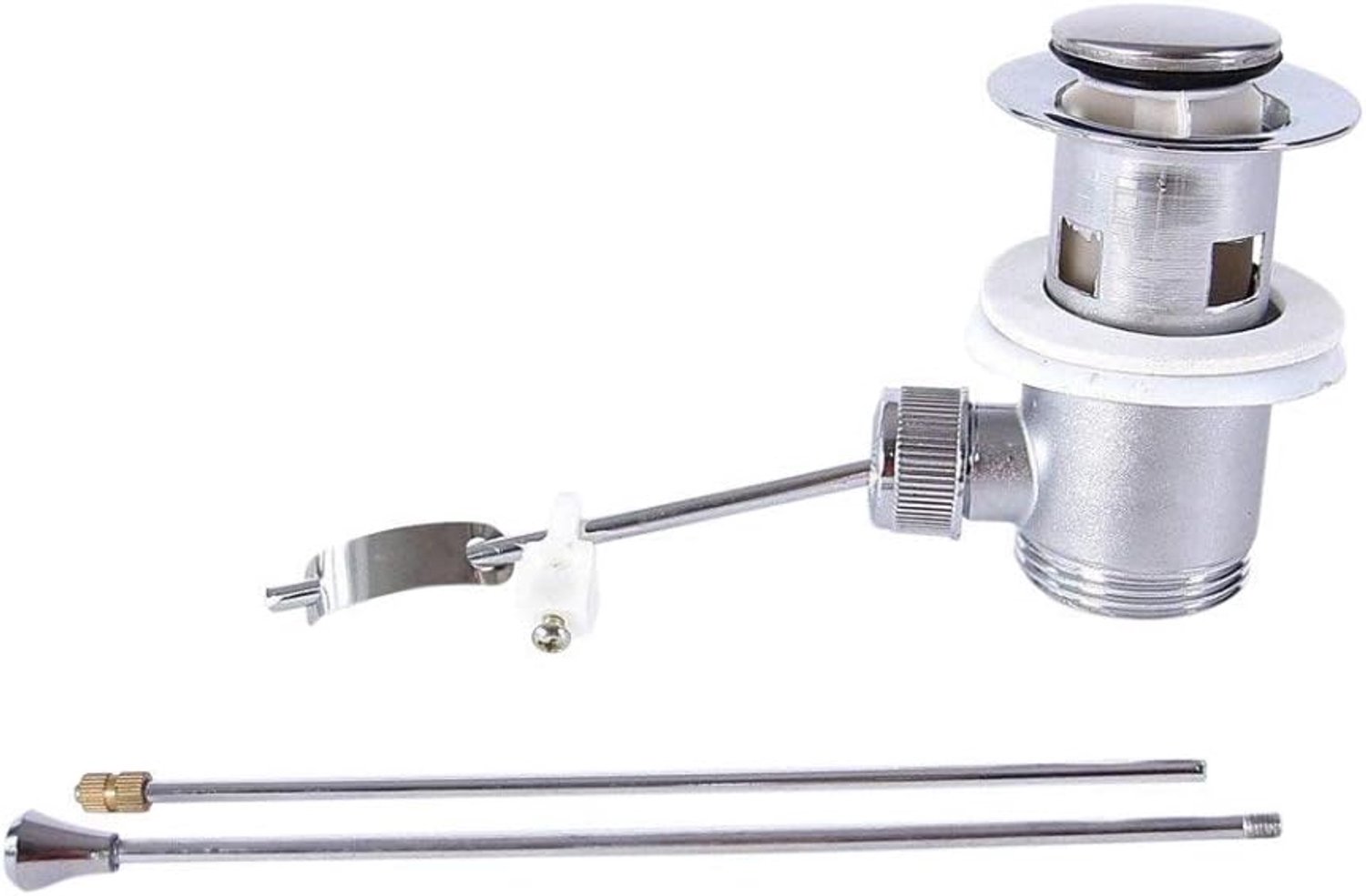 Afvoergarnituur wastafel 1 1/4 inch - verchroomd messing - excentrische sluiting - eenvoudig te installeren - m-winkel