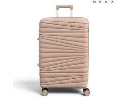 MRKA® Santiago - Reiskoffer Medium (M) - Taupe - Koffers - Koffer - Koffer Groot - Koffer Ruimbagage - Koffer Medium - Koffer 20 KG - Suitcase - Valies - Polypropyleen Koffer - Lichtgewicht - TSA Slot - 360° Wielen - 60x40x25cm – 60 Liter