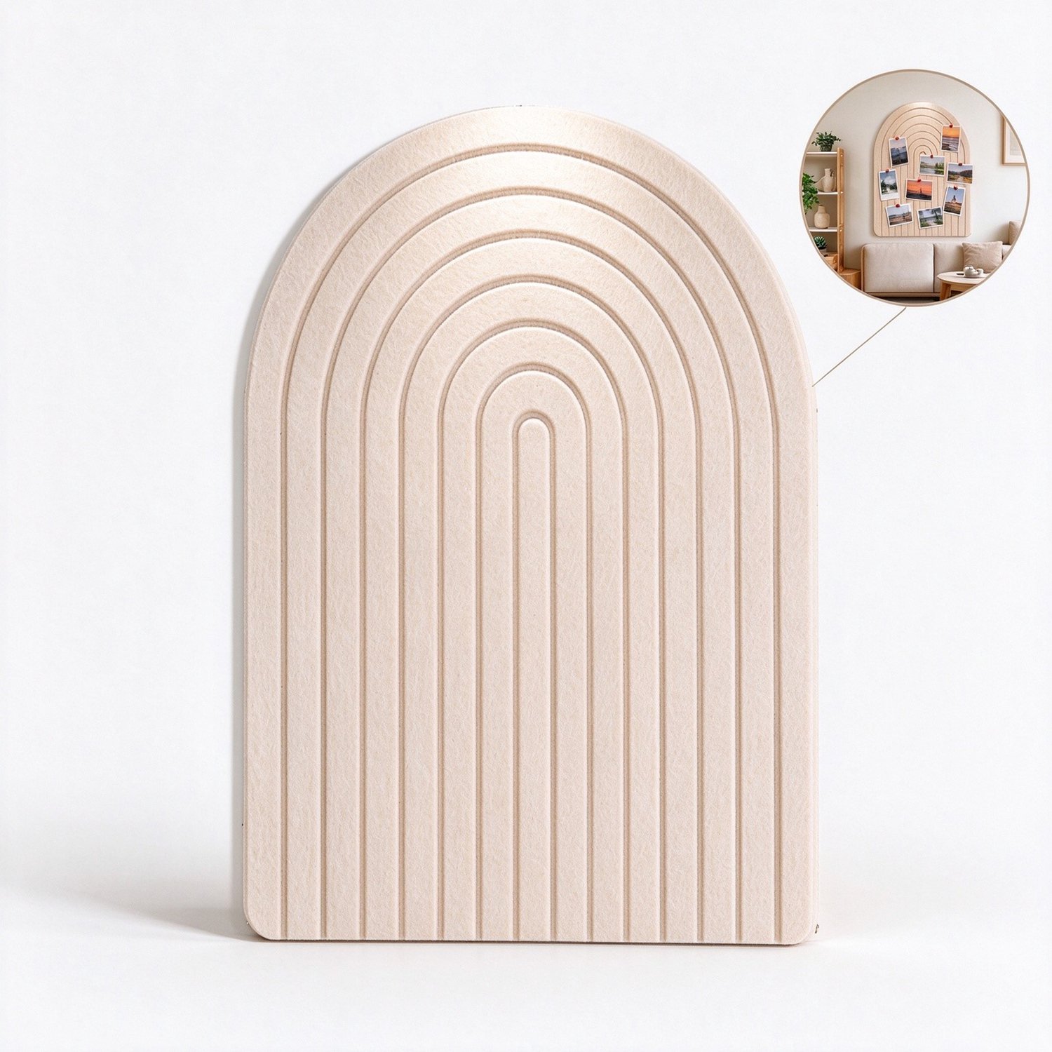 Lifhelpe Zelfklevend Vilten Prikbord - 60 x 40 cm - 0,9cm Dik - Geluidsabsorberend - Decoratief Wandbord - Lichtbruin