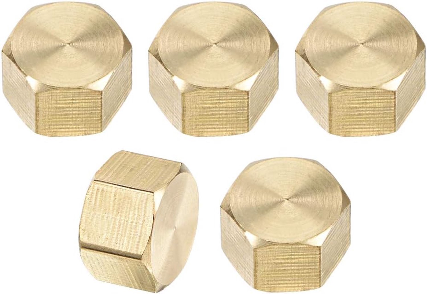 messing dop 1/8 inch - PT1/8 inch buisschroefverbinding - zeskant compressieafsluitventiel - 5 stuks - m-winkel