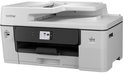 Witte en zwarte Brother multifunctionele A3-inkjetprinter met centraal touchscreen en papierlade.