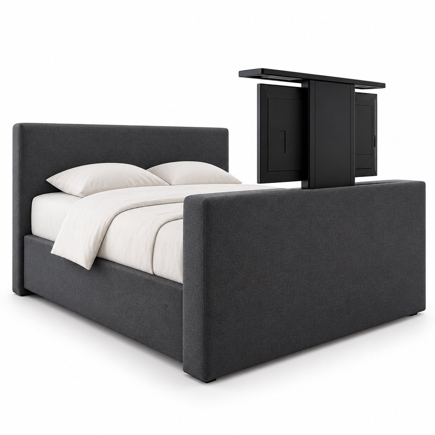 Boxspring FD Boxspring met TV-lift Monza Luxe pocketvering stof, 140x200 cm, antraciet