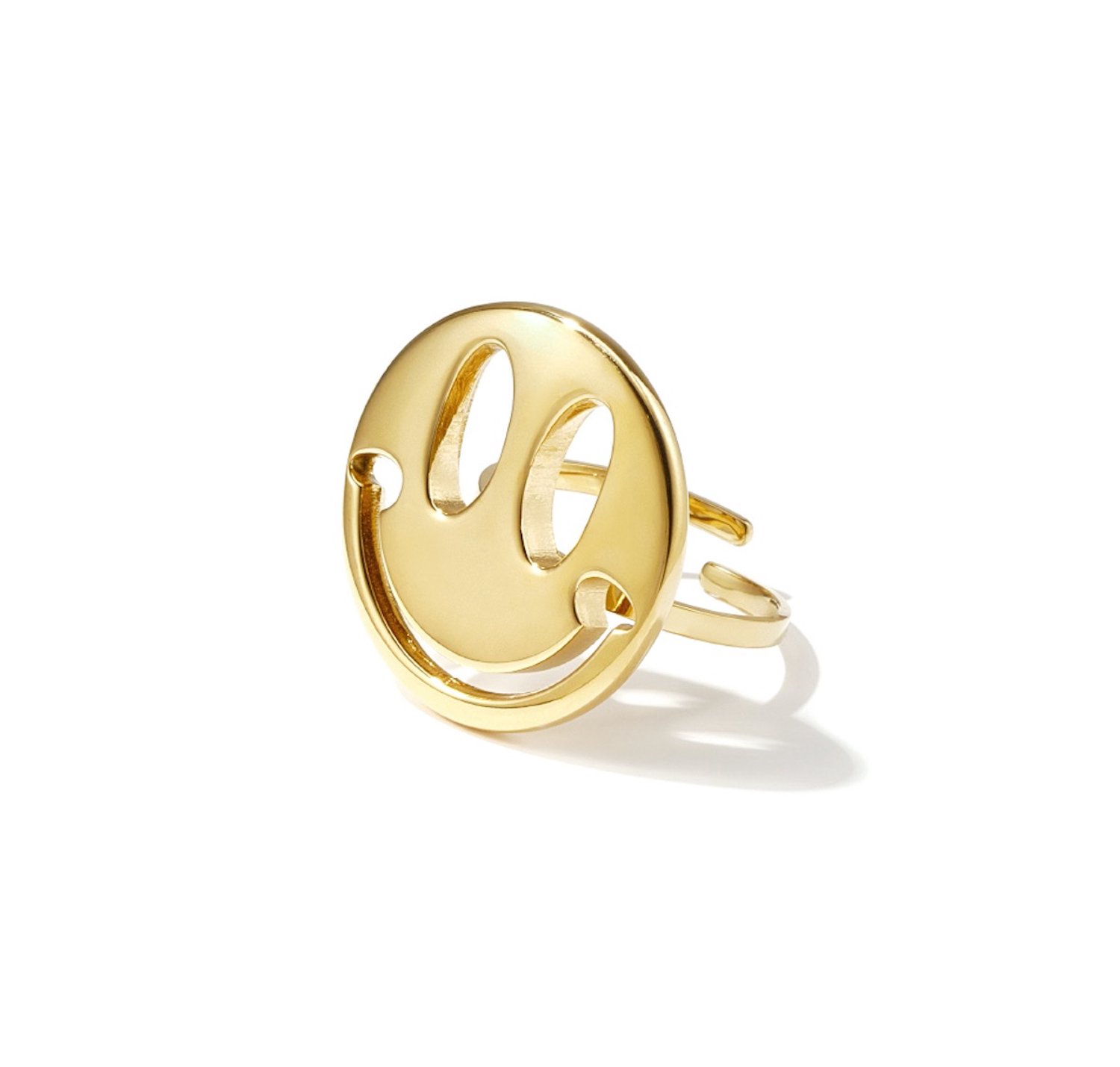 Smiley Ring - Verstelbaar, verkleurt niet - Stainless steel - Lachend gezichtje - Damesdingetjes