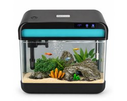 AquaImpact Premium Zelfreinigend Aquarium 26 L – Set met 3‑in‑1 Pomp - LED & Touch Display – Timer & Dim Functie - Incl. Luchtbevochtiger - Garnalen Aquarium