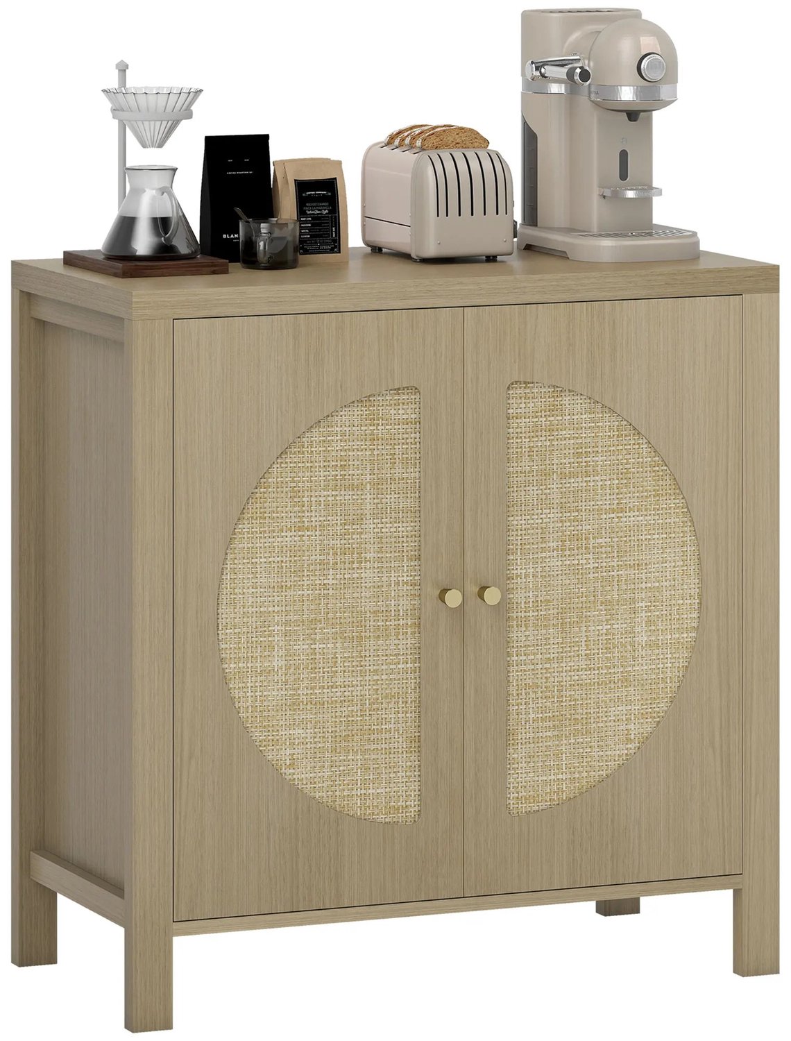 Bresht Buffetkast - Opbergkast - Dressoir - Verstelbare legplank - Bohemian - Stevige spaanplaat - Houtlook - 75 x 38 x 77 cm