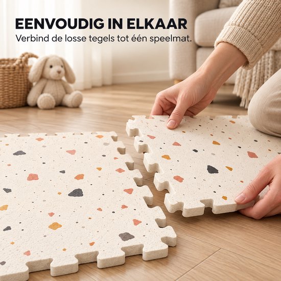 StrongFlow baby speelmat van foam - Terrazzo - Kruipmat - Zachte Vloertegels - 120 x 180 cm - Speelkleed - Zacht — afbeelding 3