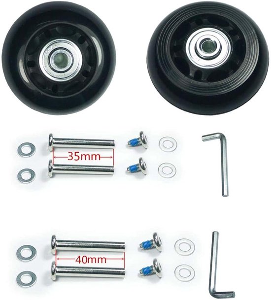 Koffers - rubberen wielen voor trolleys - reparatieset — afbeelding 5