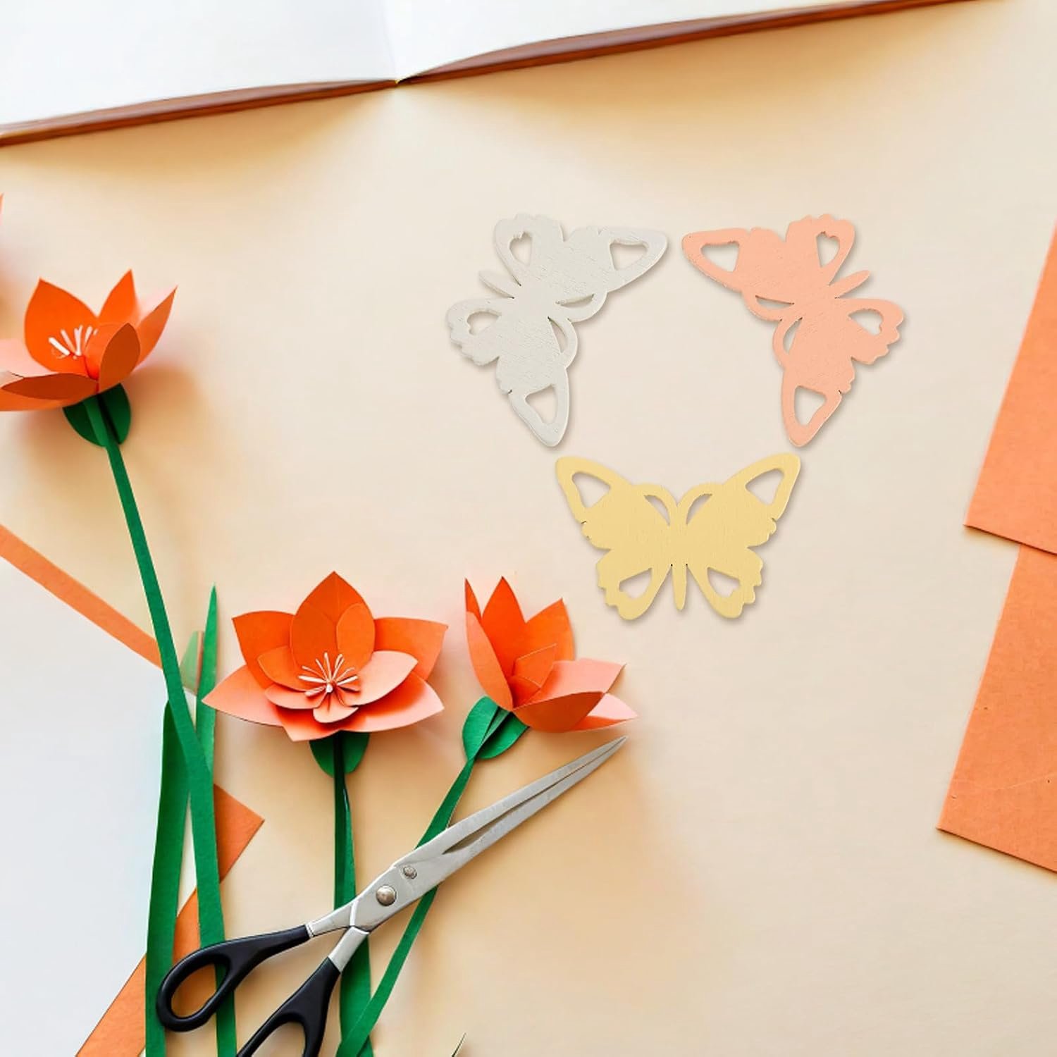 50 houten vlinder decoratie hangers
