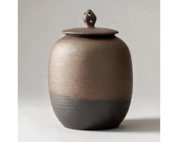 NORE Urn | As-urne voor Mens & Huisdier | Keramiek | Japandi Design | Grote Urn 2,2 Liter | Mat Afgewerkt | Brons | 2200 ml