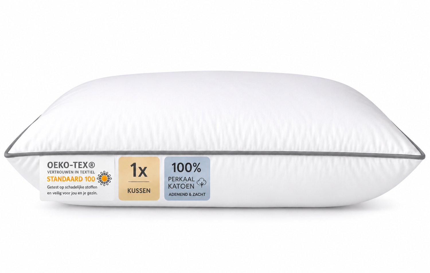 Princess Line Premium Classic Hoofdkussen - 60x70 cm - Hotelkwaliteit Perkal Katoen - Verstelbaar & Navulbaar - Anti-allergisch - Wit