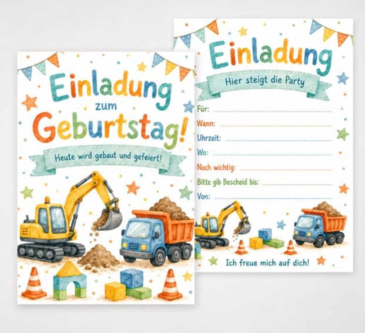 Kinderfeestje bouwplaats 15 stuks