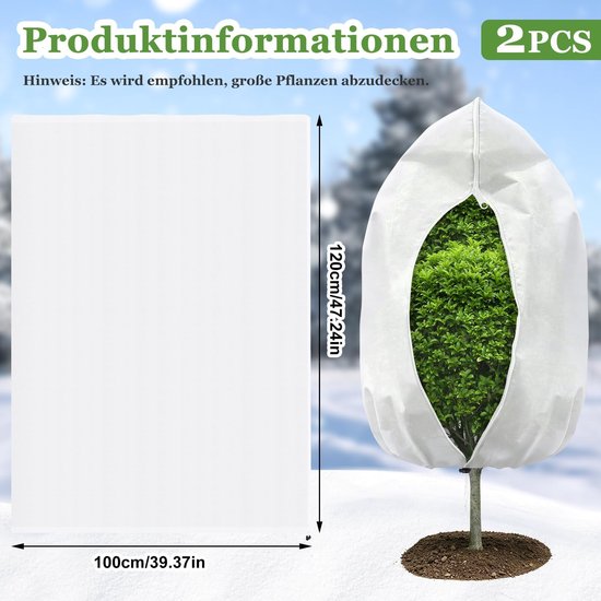 Winterbescherming voor planten, 2 stuks, 100x120 cm — afbeelding 2