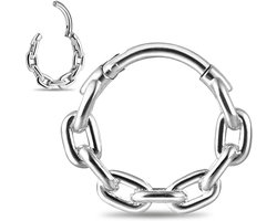 Septumring met ketting, 16 g (8 mm, 10 mm, 12 mm)