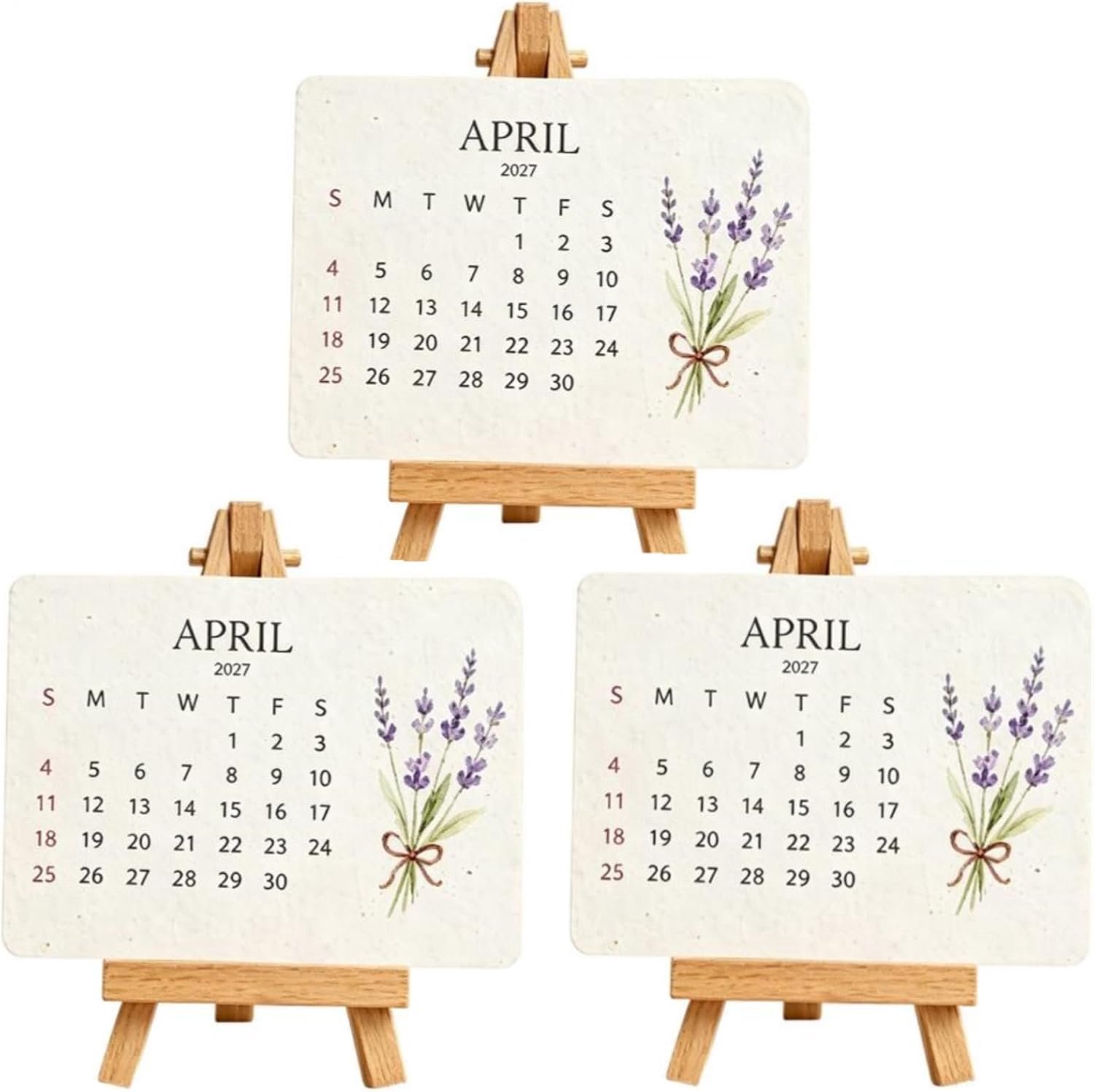 3×2027 Plantkalender Met een standaard - Plantable Seed Calendar - Cadeauset met zaden - Tuinbenodigdheden - kalender - Zaden - Plantbare kalender - Leuke cadeaus - Geschikt voor woningen, kantoren, scholen, keukens, tuinen en bureaus