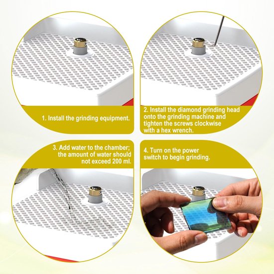 2st 5/8 Inch Diamantslijper Kop Gereedschap, Glas in Lood Gereedschappen en Benodigdheden met 2 Wrenches & 2 Zekeringen voor Glas in Lood Tegel Steen Kunst Bewerking — afbeelding 3