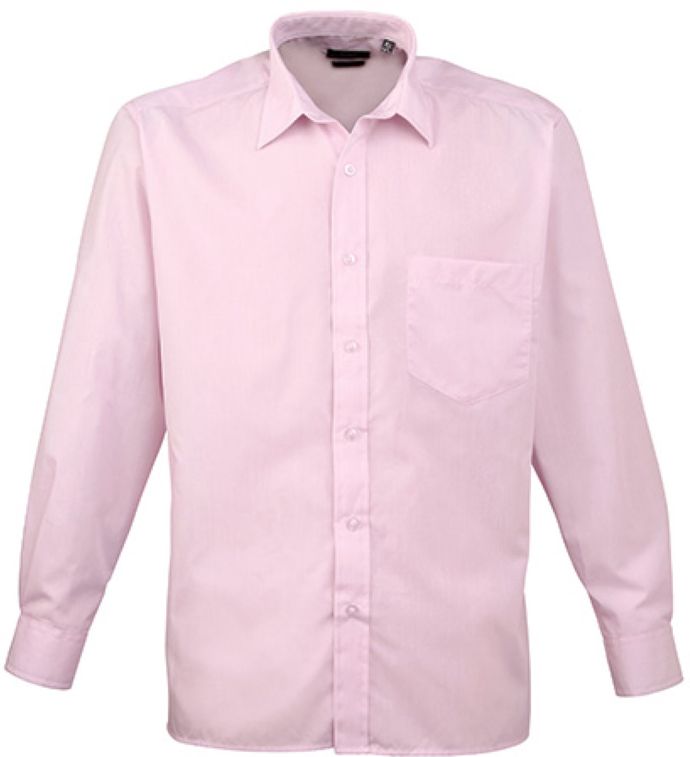 Premier Workwear - Men´s Poplin Long Sleeve Shirt - Pink (ca. Pantone 707C) - 46 (XXL/18)