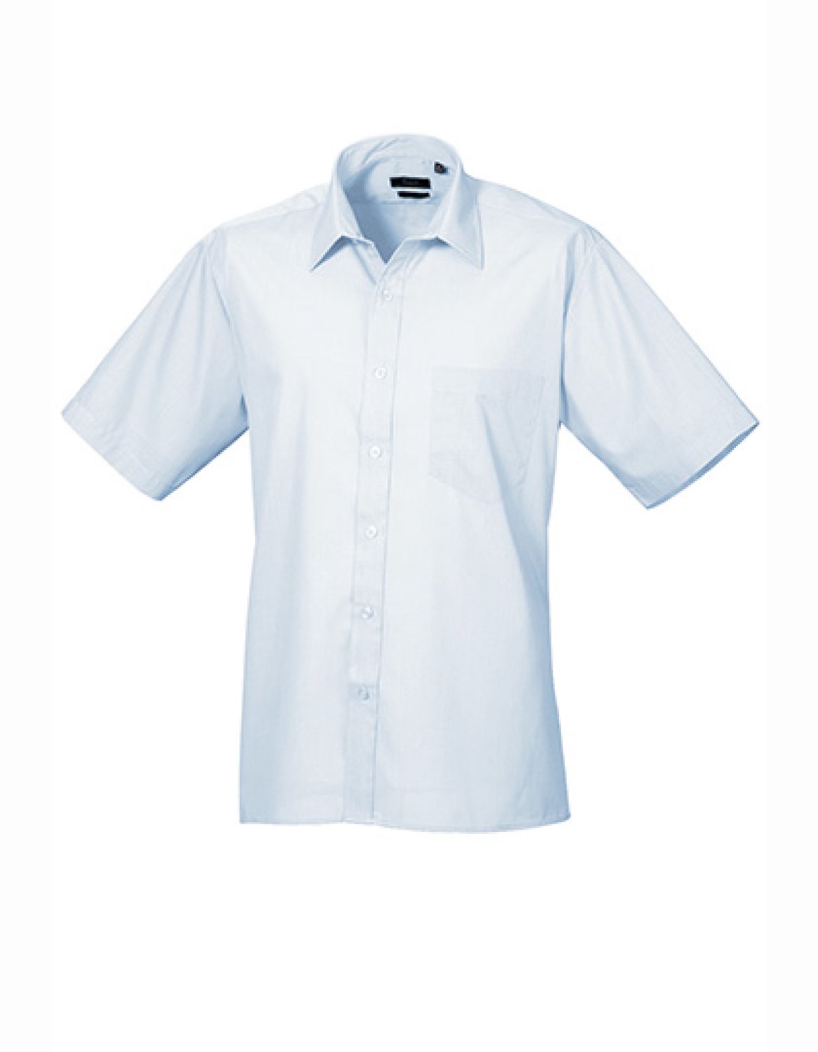 Premier Workwear - Men´s Poplin Short Sleeve Shirt - Light Blue (ca. Pantone 2717C) - 42 (16H)